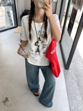 2026 Korean Version Of The New Cute Puppy Printing Design Slimming Short-Sleeved T-Shirt Woman Super Good-Looking Top
