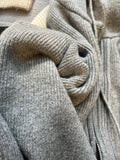 Grey Hooded Sweater Coat Women Loose Spring And Autumn Winter Outside The Lazy Wind Thick Knit Double Zipper Sweater