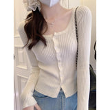 Bm Wind Short Small Knitted Bottom Top Girl Outside To Repair 2026 Early Spring New Folding Soft Cardigan