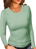 2025 New Women's Modale Ro-Necked T-Shirt Basic Solid Long Sleeve