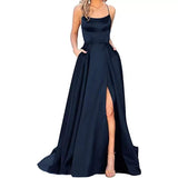 2026 New Bridesmaids Dress Long Dress Small Tailings Slings Solid Party Evening Dress