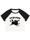 Pure Cotton Shoulder Short-Sleeved T-Shirt Girl Summer Retro Chic Slimming Hot Girl Small Short Top