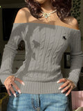 Dili Fashion Simple Shoulder Long-Sleeved Sweater Knitted Women's Clothing 2025 Autumn And Winter