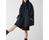 'Createtstone Latte' Removable Hooded Short Windshietold Autumn And Winter Loose Short Coat Southeast Asia