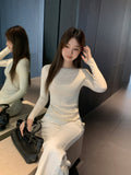 French Giant Look Hot Diamond Gentle Design Knitted Long-Sleeved Women's Clothing Early Autumn Wearing BottomÐÞÐÞ Of The Body To Repair The Body