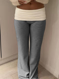 Dili Casual Holiday Striped Girded Trousers Trousers Women's 2025 Autumn And Winter