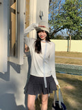 Korean Soft-Masted Skin-Neck Long-Sleeved T-Shirts For Women's Spring Bottoming Shirts Are Loose And Thin Temperament.