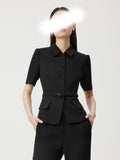 Summer New Short-Sleeved Collar Blazer Temperament Commuter Office Female Boss Wear
