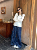 Lazy Wind Heavy Industry Embroidered Long-Sleeved T-Shirt Women 2026 Early Autumn New Button Loose Design Top