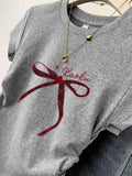 Pure Cotton Shoulder Short-Sleeved T-Shirt Women 2025 Summer New Design Sense Niche Wrinkles To Receive Thin Short Tops