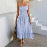 Dili 2025 Spring And Summer A Skirt Leisure Holiday Lace Splicing High-Waisted Sling Dress Woman