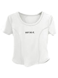 Pure Cotton Shoulder Round Collar Short-Sleeved T-Shirt For The Summer New Raspberry Color Repair Small Man To Collect The Waist Fish Bone Top Tide