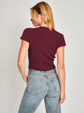Ebay Burst Y2K Sexy Hottie Bow Decorated Hollow T-Shirt High-End Short Top