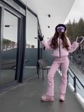 Winter Explosion Warm Fashion Hooded Zipper Short Ski Cotton Trousers Set Woman