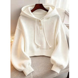 Red Hooded Jacket Women 2025 Autumn And Winter 2025 New Short-Wearing Knitted Sweater Super Good-Looking Single Dress