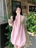 Sweet And Fluffy Sleeveless Vest Dress 2026 New French Temperament Small Pink Short Dress Fresh Sweet