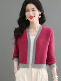 Spring And Autumn 2025 New Knitted Cardigan Fashion Design Short Piece Of Sweater Small Coat Female Explosive Top
