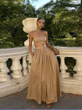 Spring And Summer 2025 New Solid Color Temperament Elegant Breast-Shade Sling Vest Half-Body Skirt