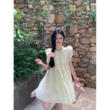 Sweet And Gentle Pink Flying Sleeve Dress Women's Summer 2026 New Small Loose Thin A Short Skirt