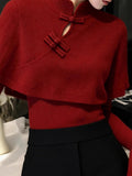 New Chinese Red Cloaked Sweater In Autumn 2025 Two Sets Of Tops With A Soft-Looking Knitwear