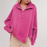 2025 Explosion Design Women's High-Quality Lantern Sleeve Decorative Line Open-Line Flipping Loose Wear