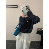 Lazy Wind Milk Wearing Early Autumn New Sweater Long Sleeves Head Bat Sleeve Short Knit Shirt Temperament Shirt Top