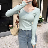 Pure Desire Low Collar Collar Collar Long-Sleeved T-Shirt Girl Spring And Autumn Lace Splicing Hottie Inside Slim Tops Bottom Shirt