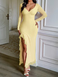 Dili Elegant Wind Sling Open Fork Dress Dress Women's 2025 Autumn And Winter