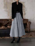 Four Seasons Wearing Retro Black And White Classic A-Shaped Dress Dress Half-Dress Women Southeast Asia