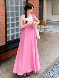 Sanya Travel Wears Pink Dopamine French Sleeveless Suspension Dress Seaside Vacation Vacation