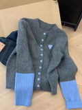 Unique And Beautiful Korean Knitted Shirt Jacket Women's Autumn And Winter Coat On The Top Of The High-End Gray Sweater