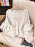 Special Counter Withdraws The Big-Name Shearing Women's Color Sweater Women's Autumn And Winter New Loose Soft Glutinous Temperament Top