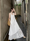 French Temperament Irregular White Dress Dress Women's Summer 2026 New High-End Fake Two Vest Skirt