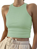 2026 Women's Spring And Summer Short-Colored Solid Thread Sleeveless T-Shirt Vest Inside