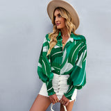 Dili Women's Clothing Color Printing Shirt 2025 Autumn And Winter Long-Sleeved Clad