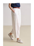 Spring And Summer New Small Man Wearing A Simple Imitation Denim Loose Shirt Imitation Cotton Slack Slack Two Sets