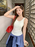 Gray All-In-One With Chest Cushion U-Neck Collar Collar Collar Slings Vest 2026 Summer New Slim Top