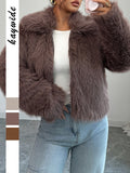 Dili Elegant Temperament Velvet Long-Sleeved Coat Women's Clothing 2025 Autumn And Winter