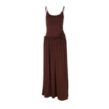 2025 Autumn New Women's Dress French Sexy Sling Dress Waist Thin Temperament A-Character Dress