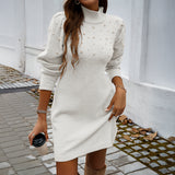Dili Elegant Windy Solid-Sleeved Sweater Dress Dress Women's Dress 2025 Autumn And Winter