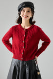 Klein Blue Knitted Sweater Cardigan Women 2025 Autumn Red Sweater Bottom Blue Collared Blouse Woman