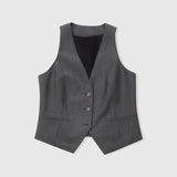 Spring New Fashionable Loose Feeling Old Money Style Wearing A 3-Piece Suit Vest Broad Leg Pants Set