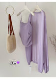Purple Summer New Lazy Wind Thin Loose Long-Term Sunscreen Ice Knitted Coat Women's Outer Hoodie Shirt