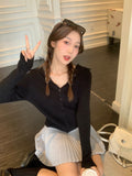 New Year Red V-Neck Long-Sleeved Knitted Open-Shirt Jacket 2026 Spring New Sweet Hottie Temperament Beautiful Top