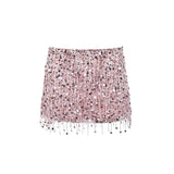 2025 New Short-Sleeved Sexy Sleeve Sling Short Skirt Set Summer Party Women's Dress