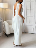Dili Elegantly Tied With Solid-Colored Ass Tos Dress Women's Dress 2025 Autumn And Winter