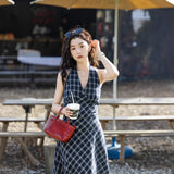 Pure Desire Sister In The Long Wave Dot Dress Women's Summer 2025 New Slimy Sexy Back Hanging Neck Dress