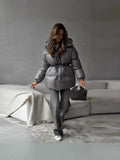 Autumn And Winter Explosion Warm Hooded Repair Rope Thick Cotton Coat 2025 Women's New