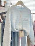 2026 Spring New Milk Knitted Jersey Sweater Short Coat Lady Lazy