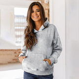 Vintage Water Wash Old Sweater Personality Trendy Hoodie Loose Long-Sleeved Shirt Women's Tops